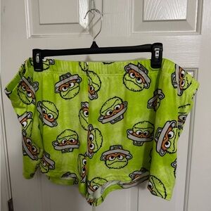 Sesame Street Green Oscar the Grouch Sleep Shorts